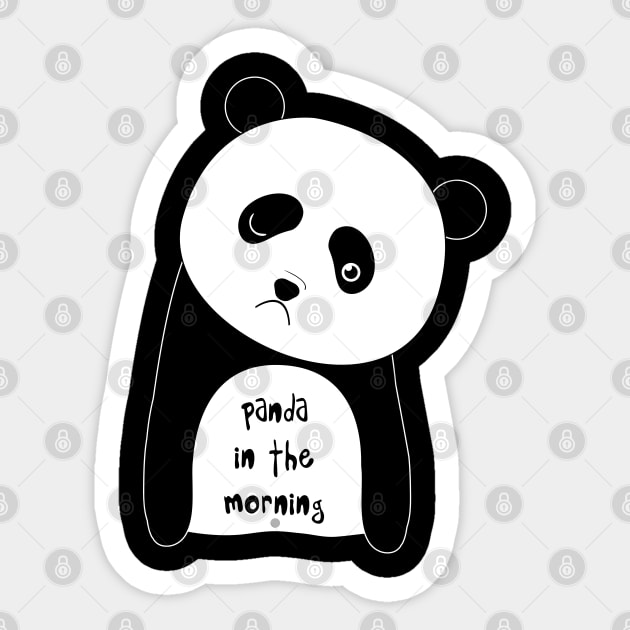 Funny and cute panda in the morning Sticker by grafart